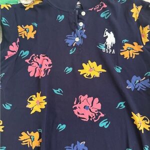 U.S. Polo Assn. Navy Tunic with Multicolor Floral Design